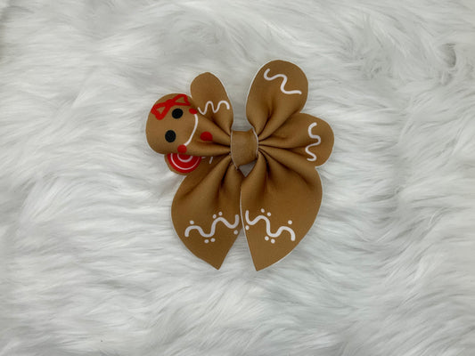 Medium "Gingerbread Man" Hair Bow