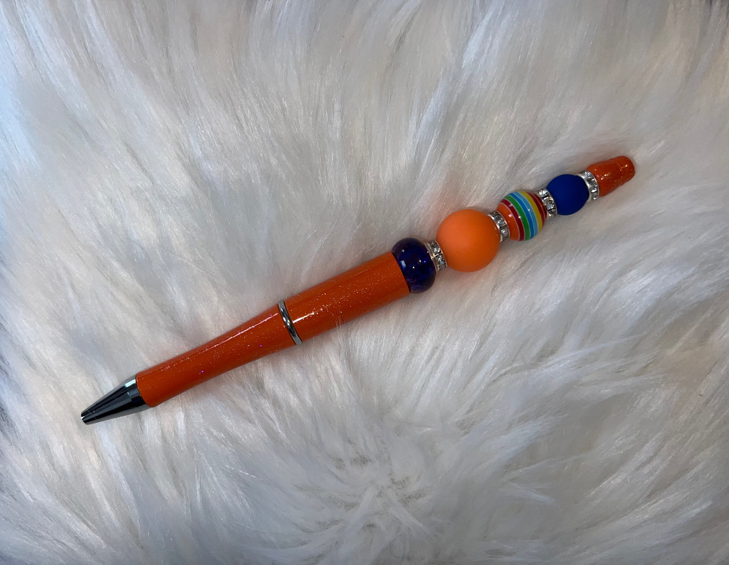 Orange Beaded Pen 2