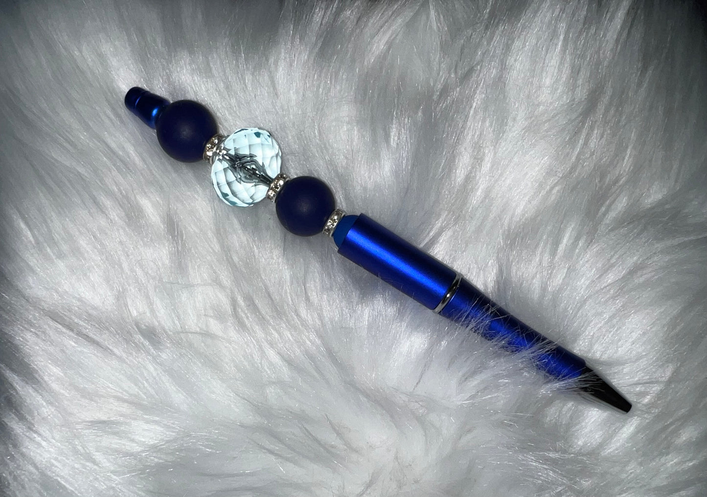 Blue Beaded Pen 2