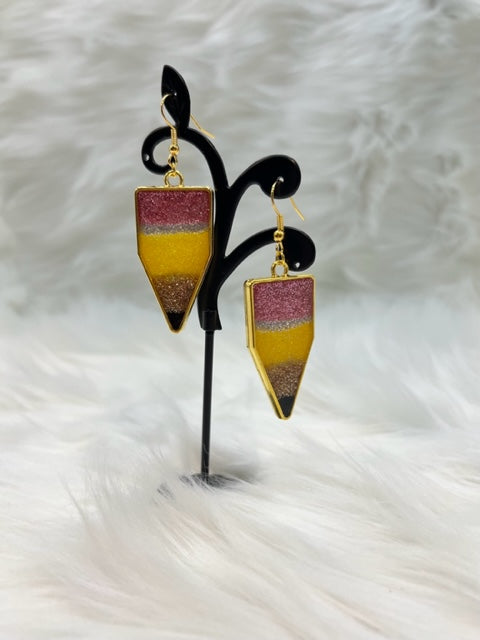 Gold Pencil Earrings