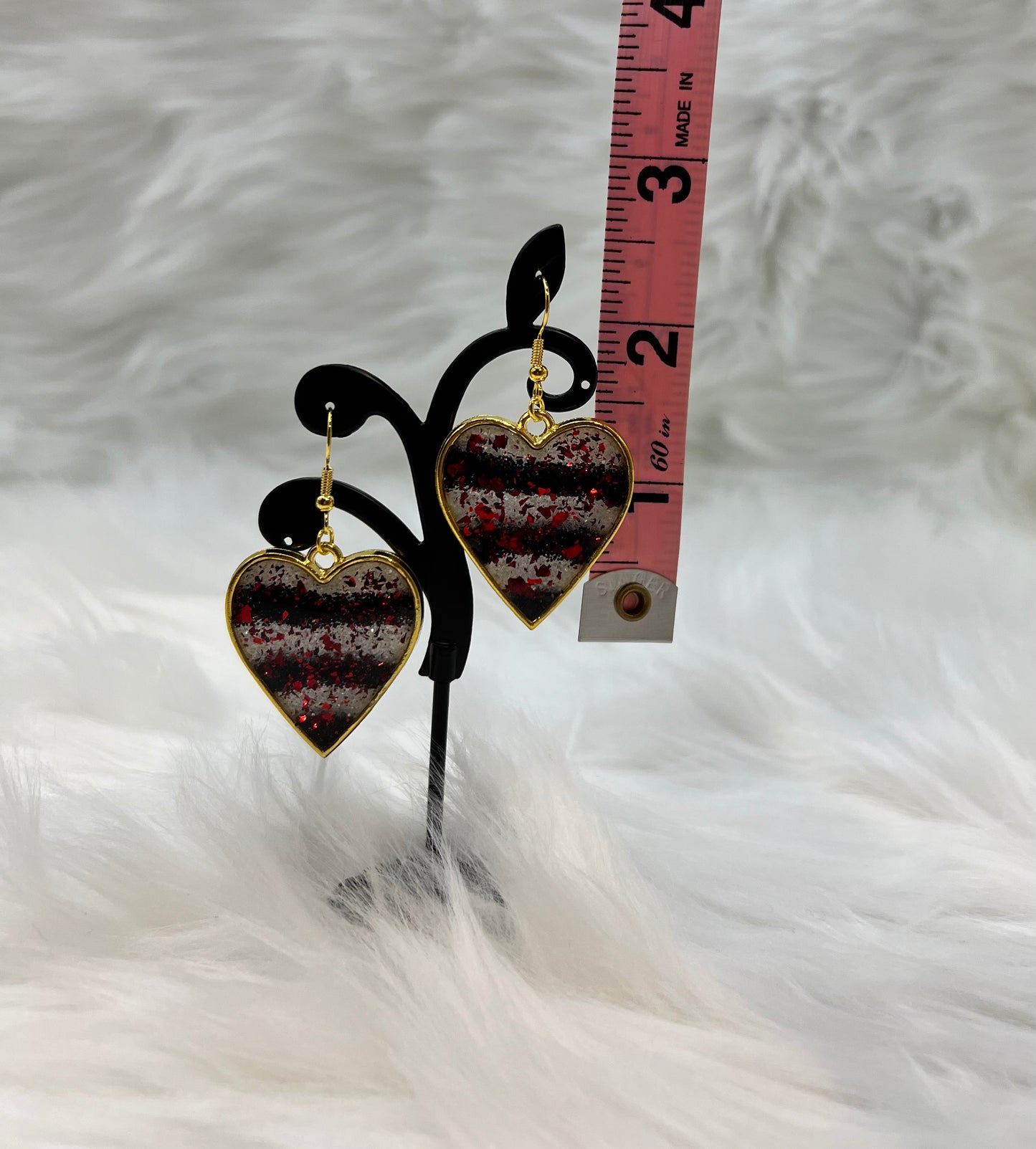 "Striped Heart" Earrings