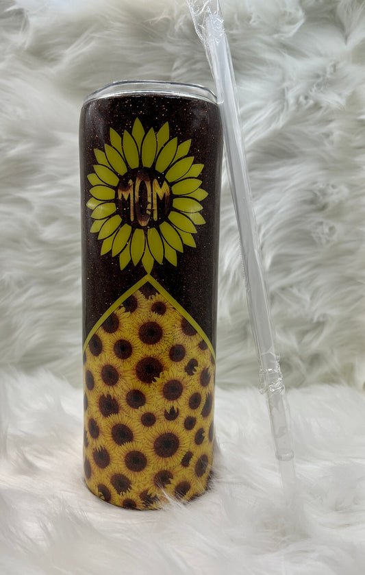 "Sunflower Mom" Skinny 20oz Tumbler